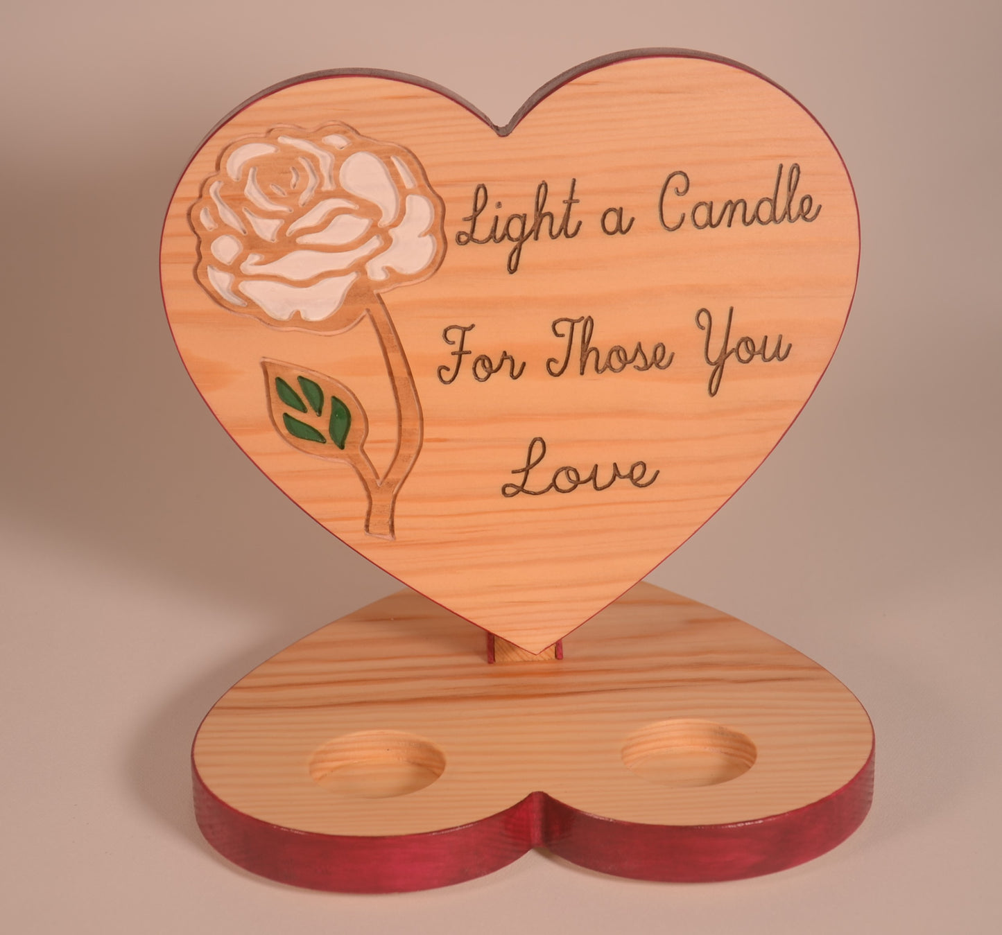 Wooden Rose Engraved Tea Light