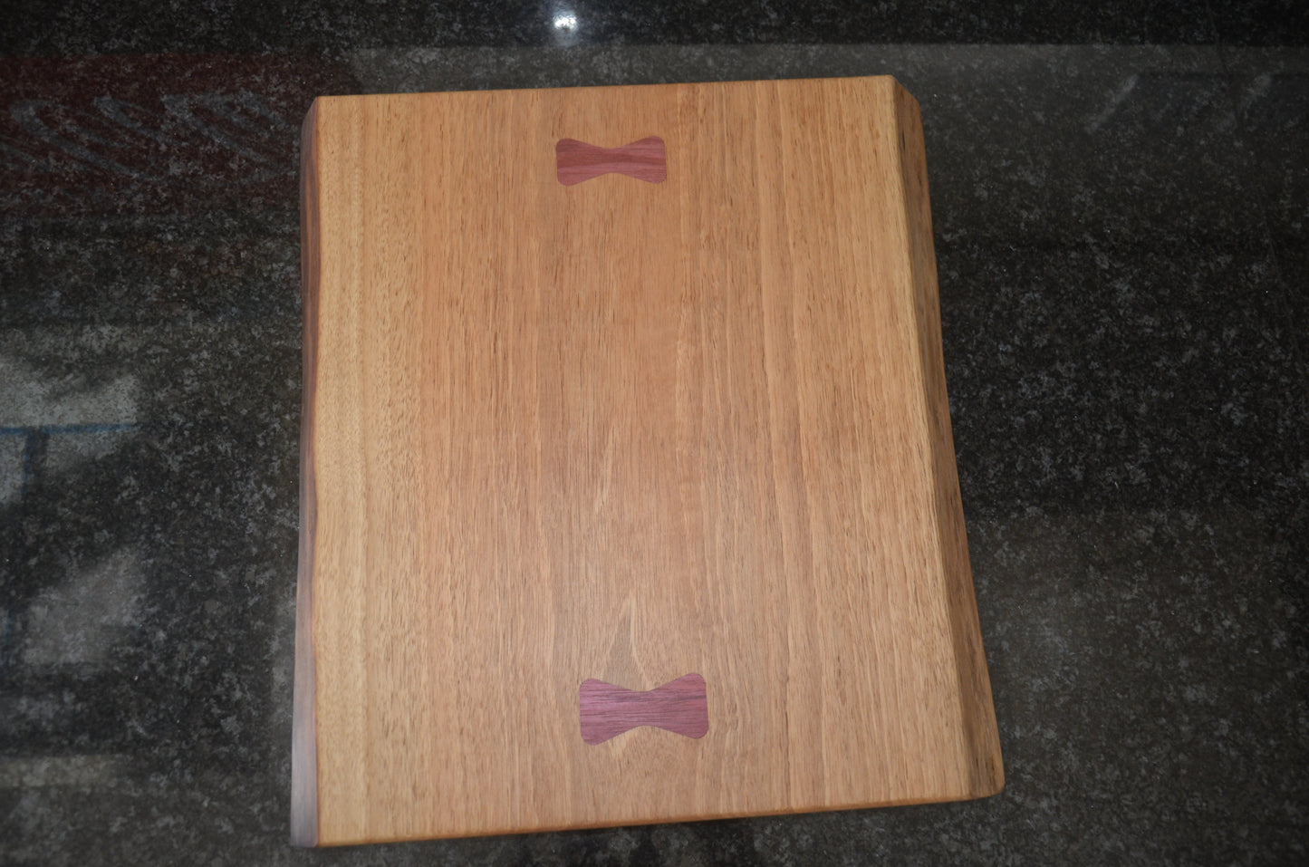 Walnut with Purple Heart Bow Tie Chopping Board