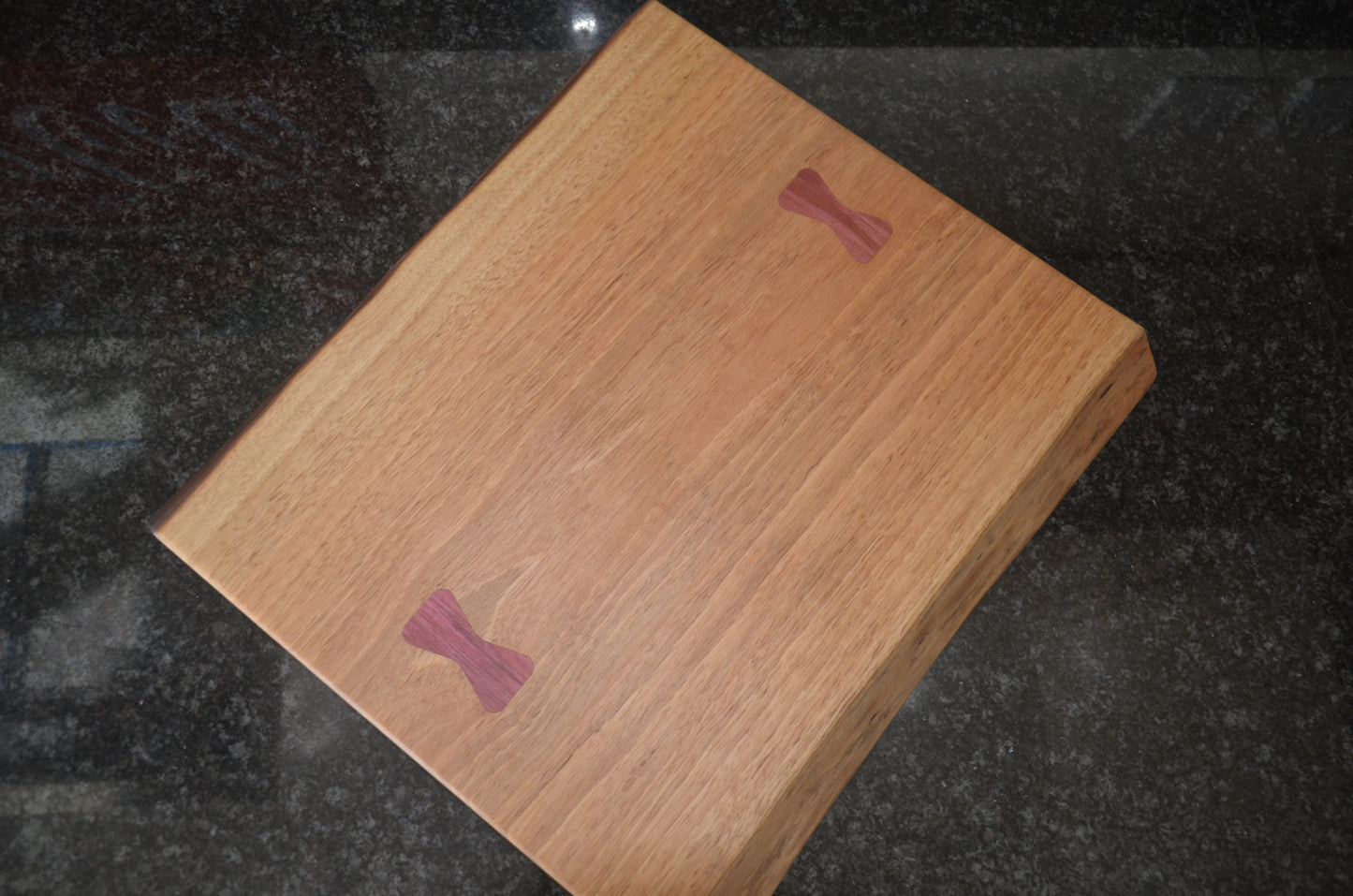 Walnut with Purple Heart Bow Tie Chopping Board