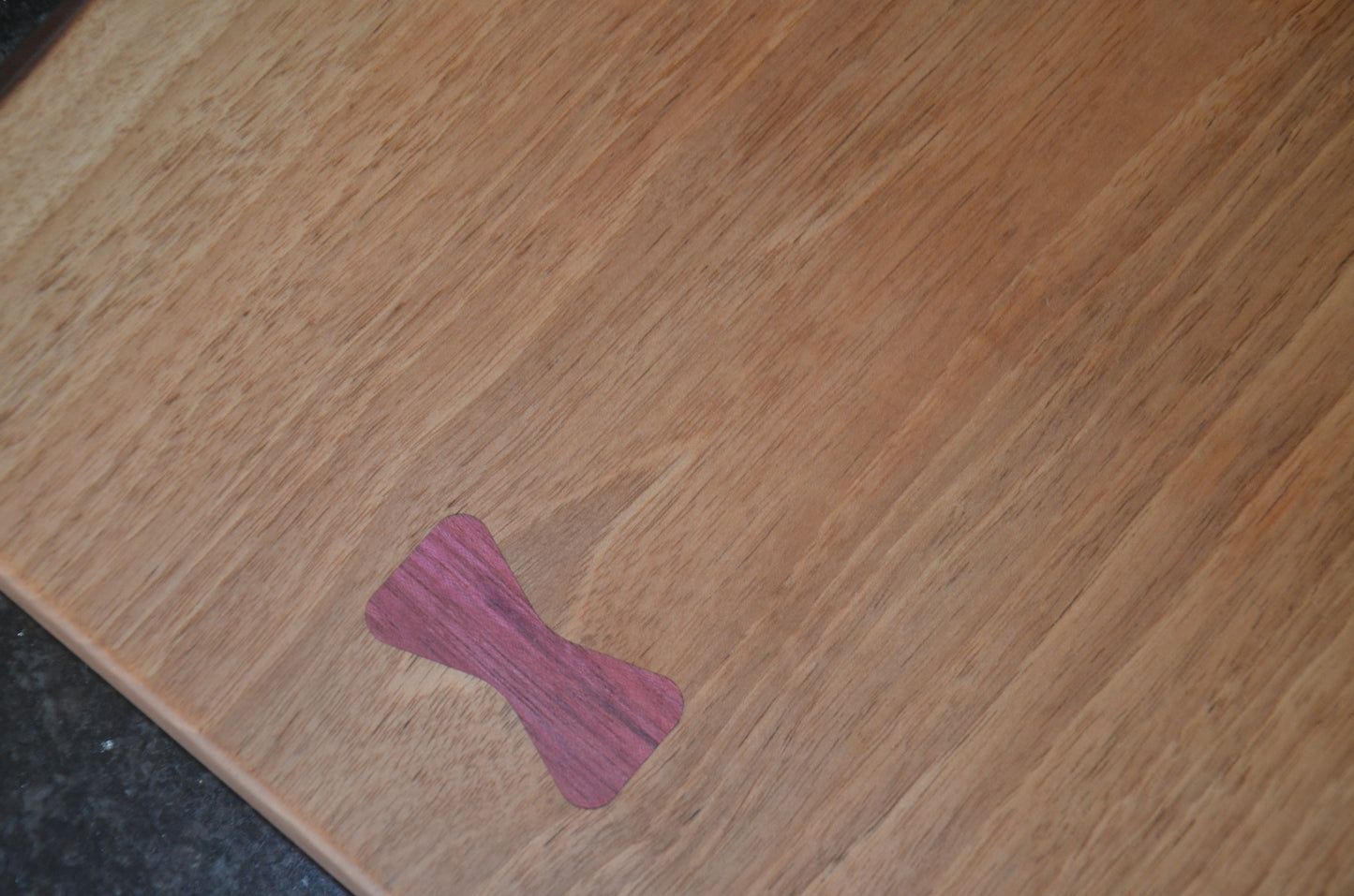 Walnut with Purple Heart Bow Tie Chopping Board