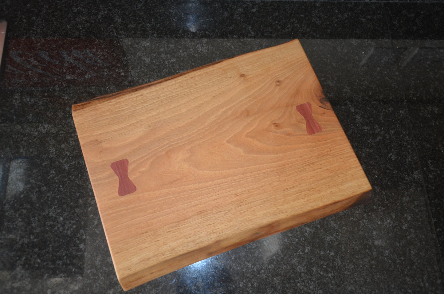 Walnut Chopping Board with Purple Heart Bow Ties