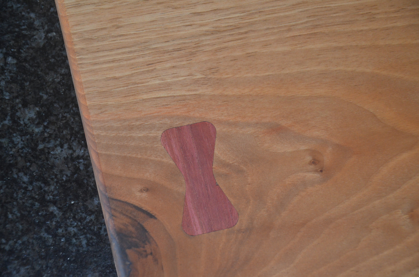 Walnut Chopping Board with Purple Heart Bow Ties