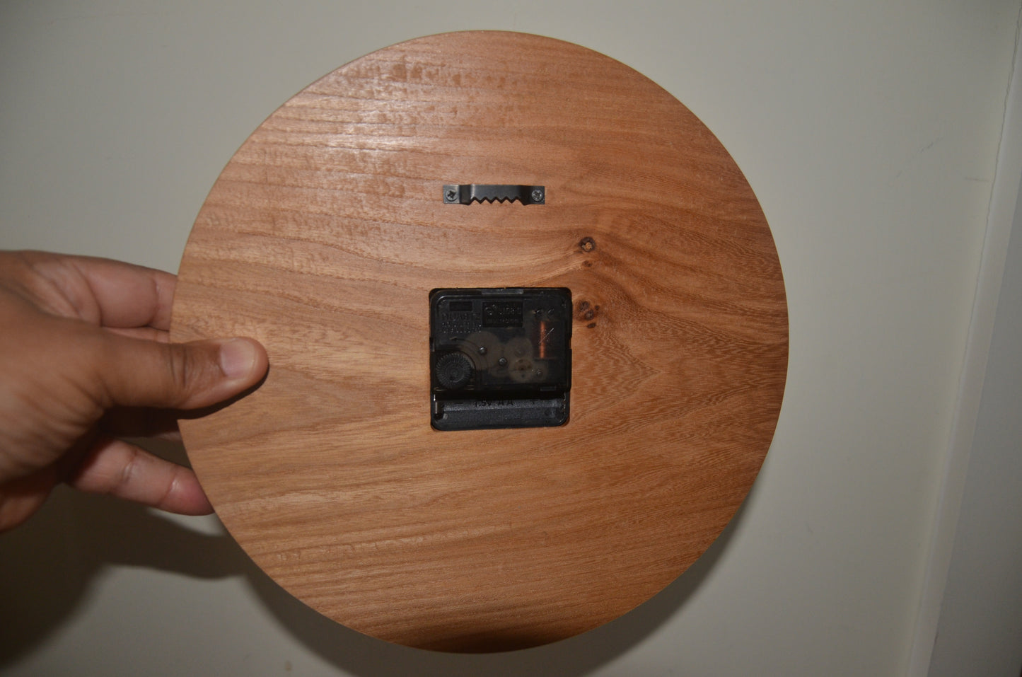 Black Resin Clock on Elm Wood