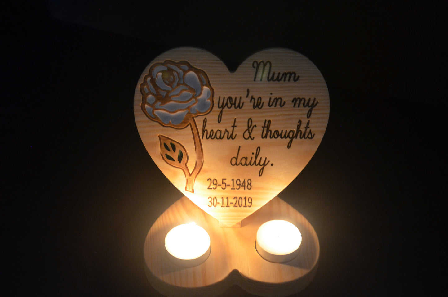 Personalised Wooden Tea Light