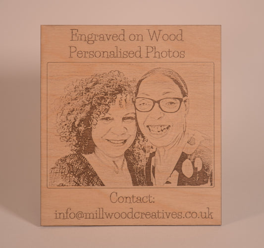 Personalised Photos Engraved on Wood