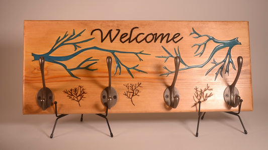 Tree Branch Design Wooden Coat Rack