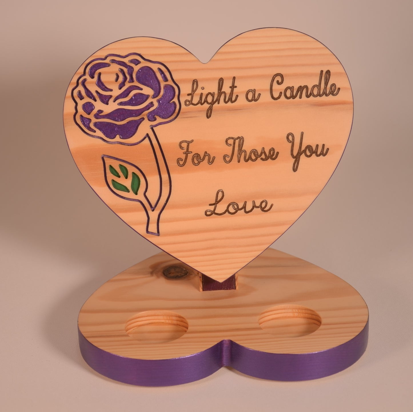 Wooden Rose Engraved Tea Light