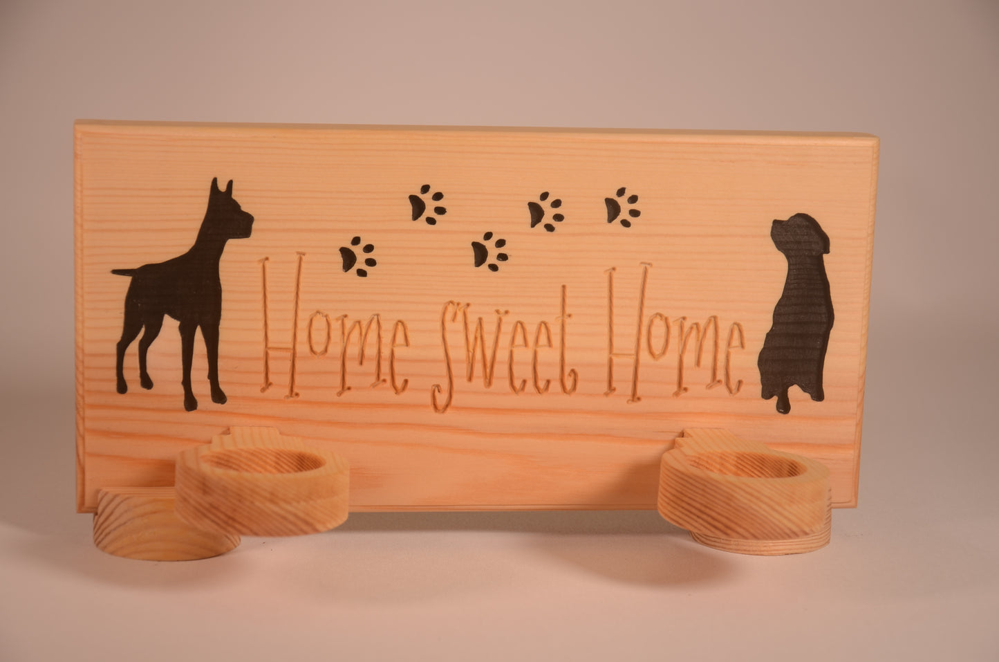 Dog Design Wooden Tea Light