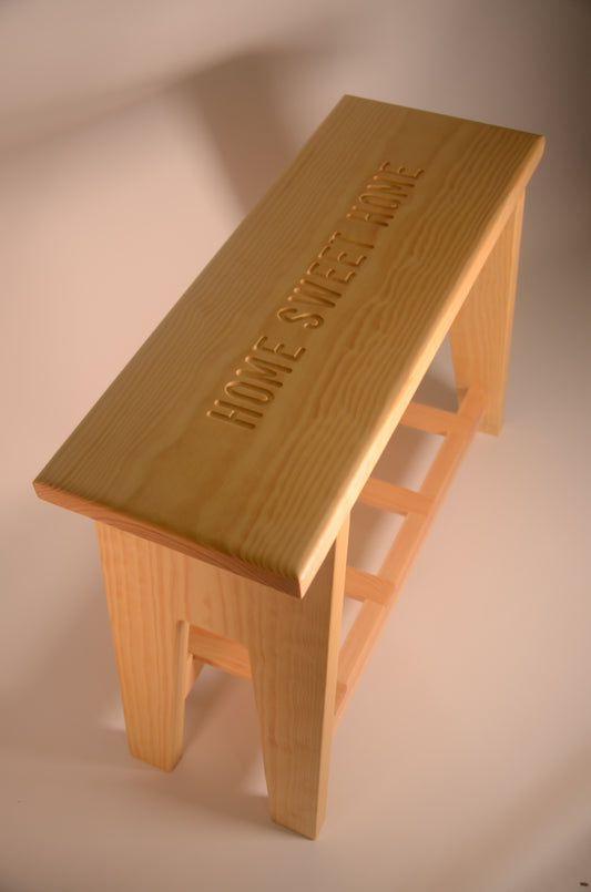 Engraved Wooden Stool