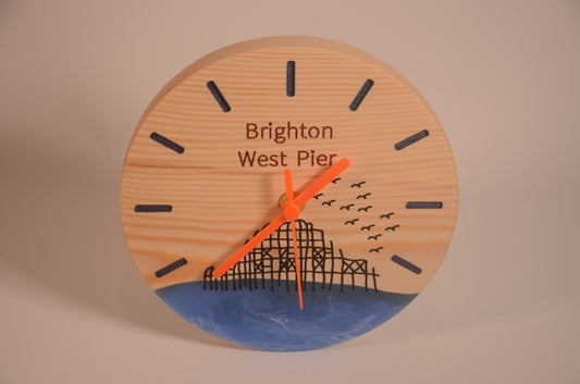 Wooden Table Top Clock Brighton West Pier