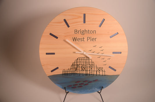 Wooden Clock Brighton West Pier