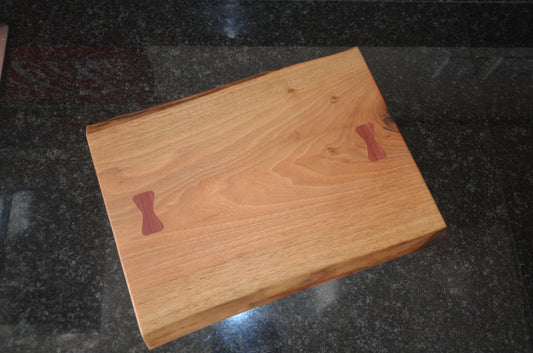 Walnut Chopping Board with Purple Heart Bow Ties