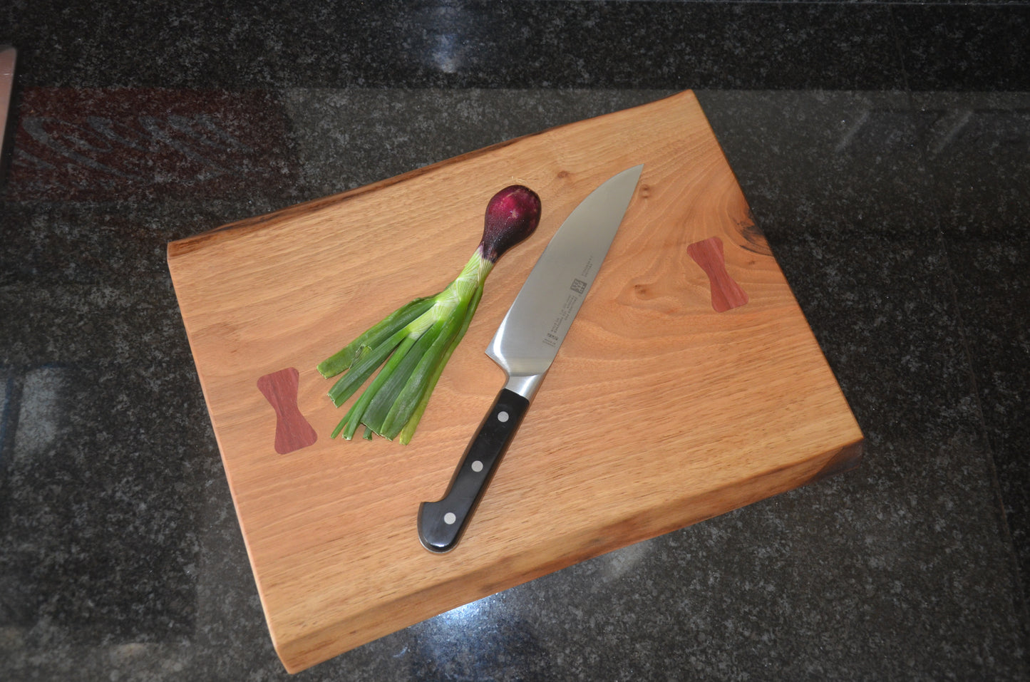 Walnut Chopping Board with Purple Heart Bow Ties